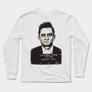 Johnny Cash Mugshot Long Sleeve T-Shirt